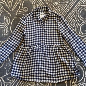 American Eagle navy check baby doll top